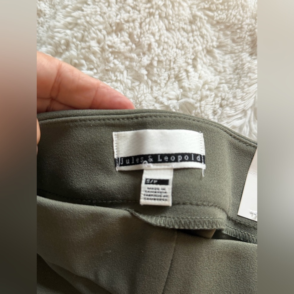 NWT Olive Green Wide Leg Pants Pull On High Rise Casual Lounge S/petite - Picture 10 of 10